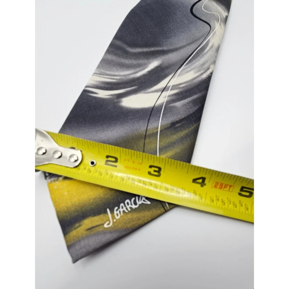 J. Garcia Snake in Juggling Show Artist Proof No. 10 Silk Tie Grey Yellow Mens‎